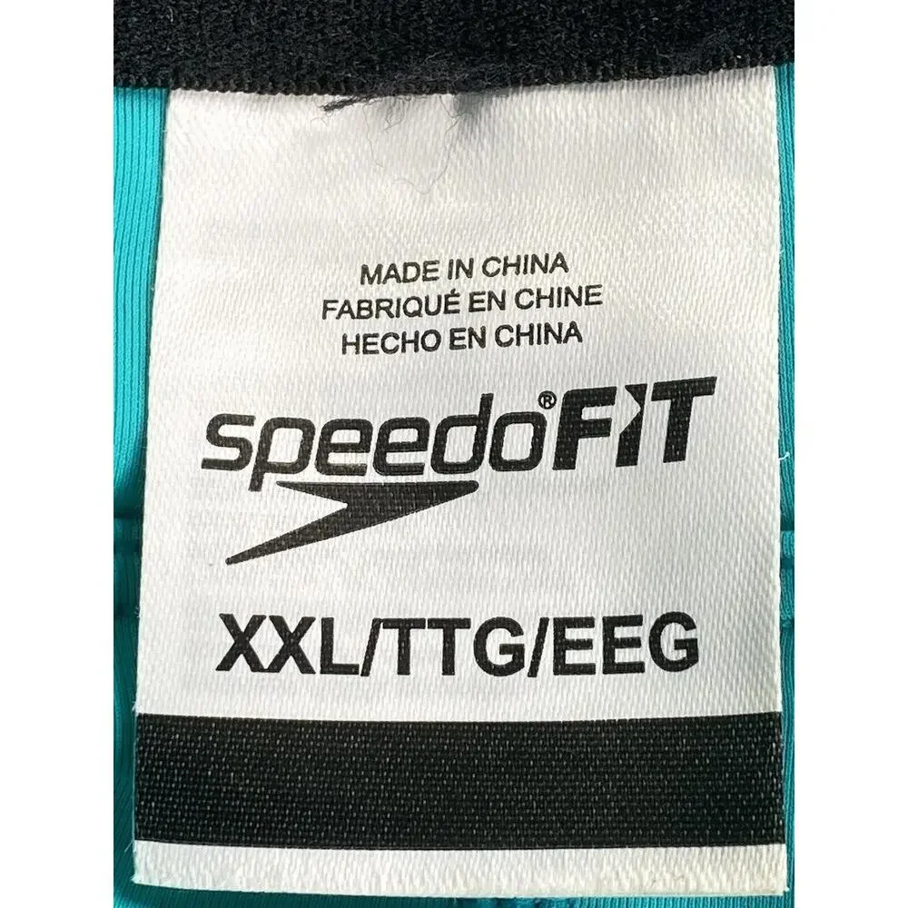 Speedo Swim Trunks Mens XXL Aqua‎ Black Active Swim Athletic TurboDri Poolside